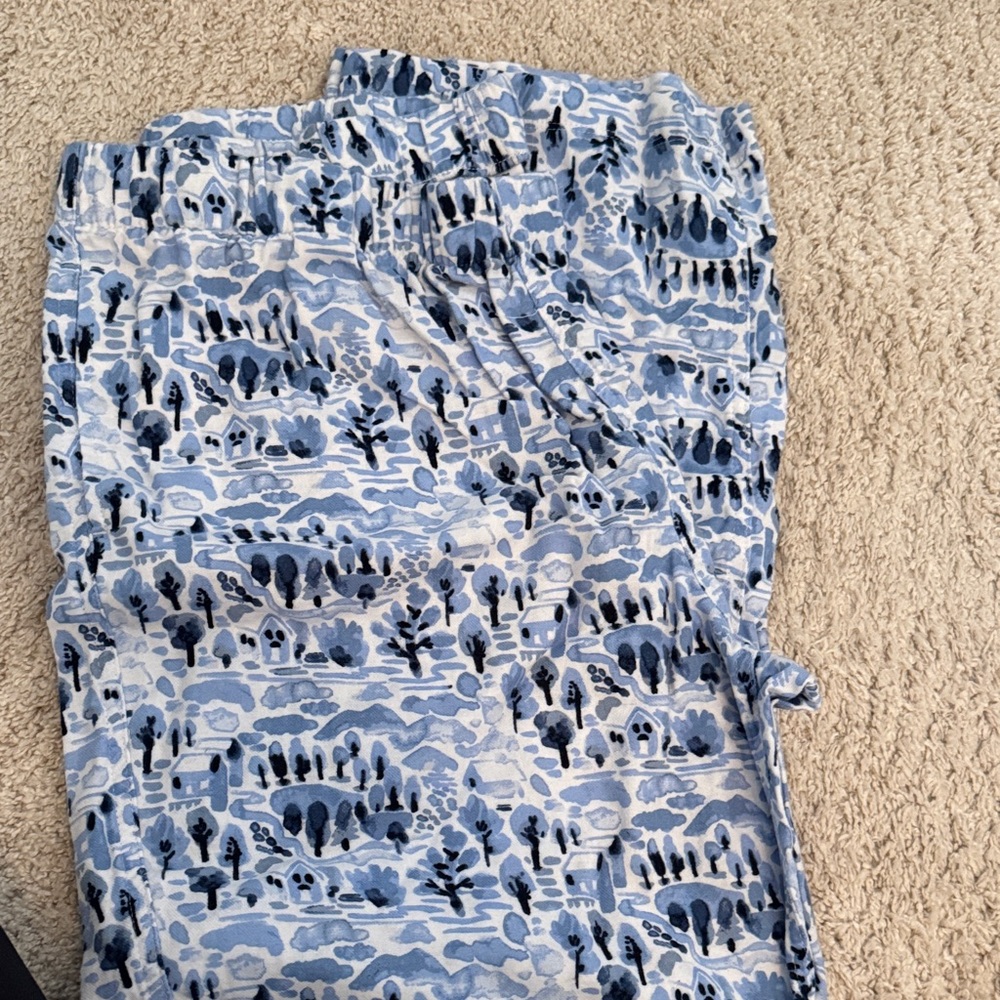 Blue and White Patterned Pants